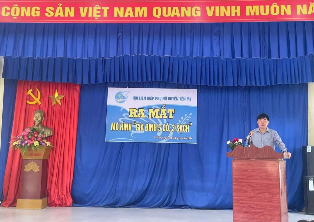 HỘI LIÊN HIỆP PHỤ NỮ HUYỆN YÊN MỸ RA MẮT MÔ HÌNH “GIA ĐÌNH 5 CÓ, 3 SẠCH”